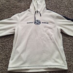 Nautica Men’s White Fleece Pullover Sweater Size XL